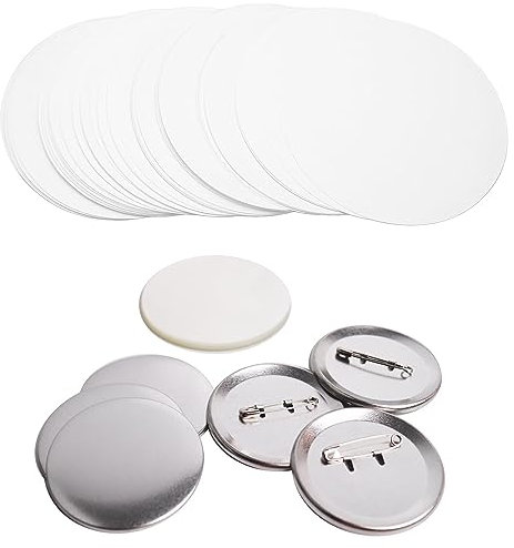 WOOXGEHM Pellicola Protettiva per Spille da Bavero da 100 Pezzi, Pellicola Protettiva per Bottoni Rotondi Trasparenti, Artigianato Fai da Te, per Regali e Souvenir, Adesivi per Il Frigorifero(58MM)