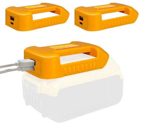 BTRUI 2 Pack USB Charger Adapter for Dewalt 20V Battery with USB & Type-C Fast Charging Interface USB Charger (Adapter Only)