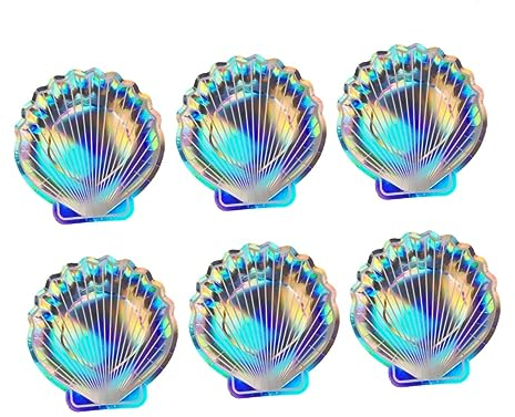 Anneome Lot De 16 Assiettes Jetables En Papier En Forme De Coquillage Phosphorescent Pour Mariage Anniversaire Carnaval