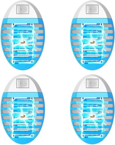 Mückenlampe, Elektrisches Moskitonetz, Mückenschutz Steckdose,Fliegenfalle für Zuhause, geeignet für Zuhause, Küche, Schlafzimmer, Esszimmer (4 Stück)