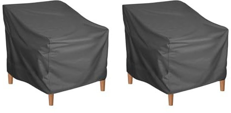 MerwDeeyt 2 Pack Black Outdoors Garden Chair Cover Outdoor Chairs Covers Waterproof Outdoor Chairs Covers Garden Chair Cover for Stacking Chairs Armchairs-80x85x91.5cm