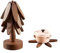 Baum Untersetzer Set für Heiße Speisen,Wooden Insulation Pad,Isolierte Tischsets,Topfuntersetzer Holz,Wood Trivet Anti Scald Mat,Kreative Faltbare Tree Coasters für heiße Speisen, Topfhalter (Dunkel)