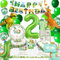 HLEIUKT Stoviglie per Feste di Dinosauri, Set Compleanno 2 Anni, Piatti Carta per Decorazioni Feste (16 Ospiti)