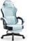 Dowinx Gaming Stuhl Stoff mit Frühling Kissen, Massage Lendenwirbelstütze Bürostuhl mit Fußstütze für Erwachsene, Ergonomischer Gaming Sessel Groß und Hoch für Office Gaming 135KG, Aqua