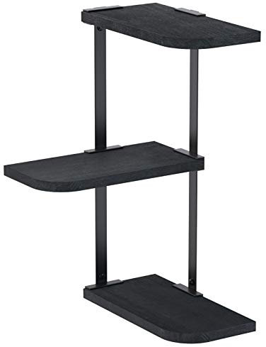 Love-KANKEI Eckregal Hängeregal Wandregal Bücherregal Regal Design für Schlafzimmer, Wohnzimmer, Bad, Küche, Büro usw. (Schwarz)