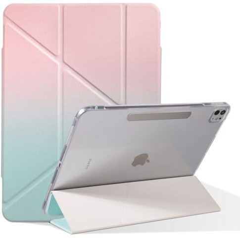 AKABEILA Custodia per iPad 9 2021 10.2/8 2020/7 2019 Custodia Ibrida Trasparente PC TPU Basamento In Pelle Sottile Copertura Automatica Wake/Sleep Magnetica Folio Caso