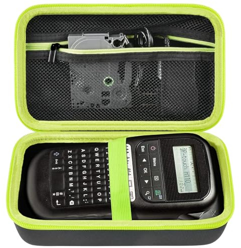 GWCASE Hartschalenkoffer für Brother PT-H110 / PTE-110 Beschriftungsgerät | Stoßfeste Struktur, Netztasche für 4 Bandkassetten und Kleinteile, Ordnung zu Hause oder unterwegs, Schwarz, Nur Tasche