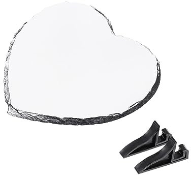 Amosfun Personalisierter Fotorahmen Herzförmiger Bilderrahmen Steinplatte Fotohalter Foto