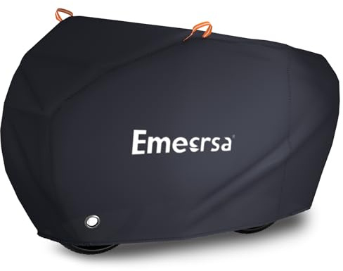 Emersa Fahrradabdeckung Wasserdicht 600D Oxford-Gewebe Hochwertige Fahrradgarage Plane Wasserfest Fahrrad schutzhülle mit Beutel (Dunkelblau, Für 1 Fahrrad 180X70X110cm)