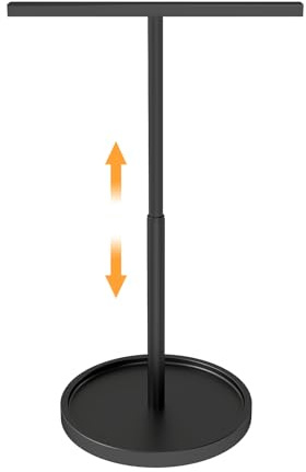 Hand Towel Stand, Hand Towel Holder for Bathroom Countertop Kitchen, 16.5IN Adjustable Retractable T-Shape Hand Towel Rack, Matte Black