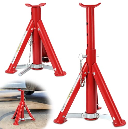 Izrielar Unterstellböcke Kfz 2T Schwerlast | Höhenverstellbar (29-40.5cm),Stützbock für SUV & PKW,Sicherheitsbügel, Maximale Stabilität beim Reifenwechsel & Fahrzeugwartung