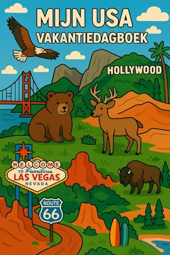 Mijn USA vakantiedagboek: In dit leuke reisboekje over de westkust van de USA kun je al je vakantieverhalen, herinneringen, weetjes en spelletjes kwijt – met maar liefst 140 pagina’s aan avontuur!