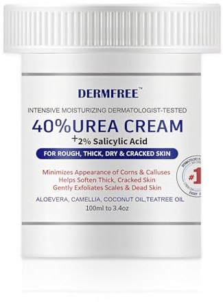 100 ML Crème d'Uree 40%, Crème Crevassés Pieds, Réparatrice Hydratante pour Crevasses Mains, Gerçures Engelures, Soins des Pieds et Mains, Hydratation Durable et Confort Immédiat