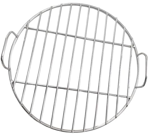 HpLive Runder Grillrost aus Edelstahl mit Griff 30cm Camping Grill Rost für Outdoor Grillen Picknick Gartenparty(30cm)