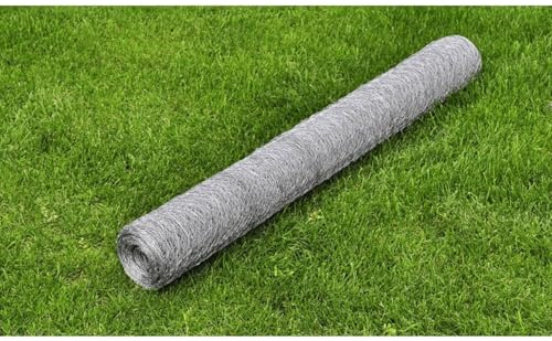 Gecheer Grillage hexagonal en acier galvanisé argenté 1 x 25 m