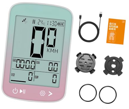 Uqezagpa Rennrad-Computer, Fahrrad-Tacho, Stoppuhr, wasserdicht, Kilometerzähler, Fahrradzubehör, Computer