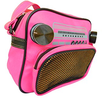 stickersquare Radio Kofferradio Vintage Retro Handtasche Schultertasche Tasche Frauen Studenten 32 x 26 x 10 cm