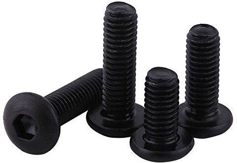 50pcs M3 Schwarze Sechskant Sockel Flachkopf Schrauben Setzen 10.9 Klasse Legierungs Stahl, volles Gewinde, Einfaches Ende(M3*10mm)