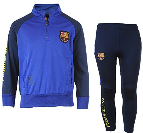 Kinder-Trainingsanzug FC Barcelona, offizielles Produkt von FC Barcelona, Kindergröße, für Jungen 8 Jahre blau