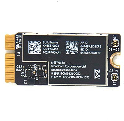OLVINS Tarjeta inalámbrica BCM94360CS2 WiFi Bluetooth Airport para MacBook Air 11 A1465 (2013, 2014, 2015) 13 A1466 (2013, 2014, 2015, 2017) Tarjeta WiFi 661-7465, 661-7481, 653-0023
