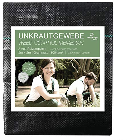 Prolifiqs Géotextile pour bac à Sable 150g/m² I 3,2 x 3,2m Tissu Anti-Mauvaises Herbes pour bac à Sable Enfants I Membrane de Jardin Respirante I pour Sable, paillis, Gravier + pavés