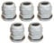 5pk M32 32mm TRS Stuffing Compression Glands for 14-21mm Cable Grey, Waterproof IP68 with Locknut and Washer