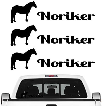 siviwonder Noriker Kaltblut Aufkleber 3er Set Pferdeaufkleber Pferd reiten Auto Folie Farbe Schwarz, Größe 10cm