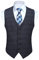 HISDERN Herren Karierte Weste formale klassische Weste Baumwolle Hochzeit Hahnentritt Anzug Westen Navy blau 3XL