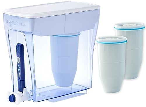 ZeroWater Wasserfilterstation Kombi-Set, 4,7 L mit 3 Filterkartuschen und Wasserqualitätsmessgerät, BPA-frei,NSF-zertifiziert, Ideal um Kalk, Blei und andere Schwermetalle zu reduzieren
