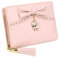 UTO Portefeuille Filles Porte-Cartes Femme Organisateur Porte-Monnaie en Cuir PU Gland Zipper Chat Pendentif Petit Mignon Rose