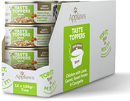 Applaws Premium Natürlich Nassfutter für Hunde, Getreidefrei Lamm mit Gemüse im Eintopf 12 x 156g Dose