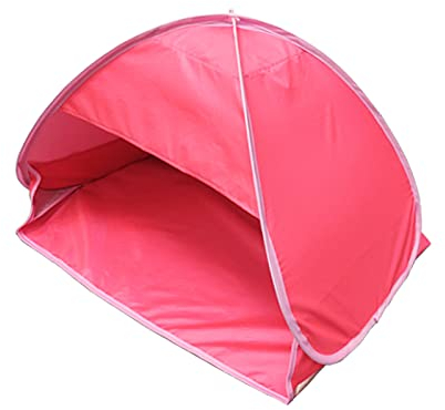 Soekodu Carpa de Playa, Cortina Reposacabezas, Protección UV Refugio instantáneo, Carpa Parasol de fácil Instalación, Carpa para Impermeable para al Aire Libre y Viajar (L,Rojo)