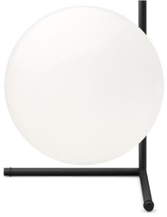 Flos Tischleuchte IC Lights Table 2 aus Messing Chromstahl und Opalglas in der Farbe Black 205W, Maße: Gestell: 28,2cm x 35cm, Kugeldurchmesser: 30cm, F3172030