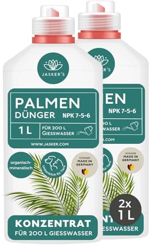 Palmendünger flüssig 2 L - 100% Schnelldünger - Flüssigdünger für Palmen & Hanfpalmen im Freiland & Haus - Spezialdünger - Dünger für Palmen - Grünpflanzen und Palmendünger
