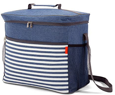 Bolso Nevera 32L, Bolsa isotérmica Porta alimento, Bolsa para Almuerzo, Nevera portatil, Nevera pequeñas portátiles, para Picnic Playa Camping excursión Barbacoa (Gris)
