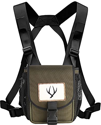 SOLOMARK Étui de harnais pour jumelles, sangles réglables et poche à boucle pour jumelles et monoculaires et adaptateurs pour smartphone, autres accessoires, Vert-jaune, vert jaune