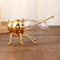 ANACRO Kreatives Bienen Honigglas, Luxus-Honig Glas Mit Löffel Und Deckel, Modernes Sirup-Honig-Behälter-Ornament-Golden||Large