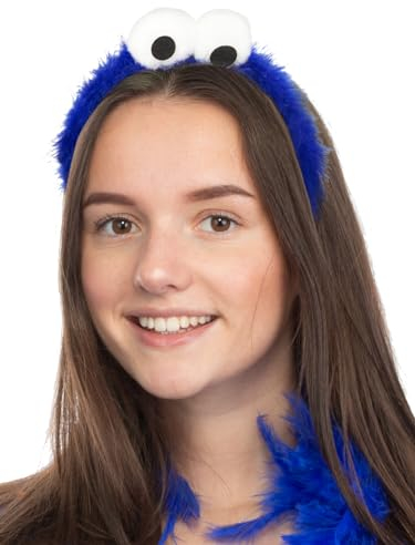 Brandsseller Haarreif Cookie Monster mit 2 Kulleraugen Karneval Fasching Party Verkleidung Accessoires