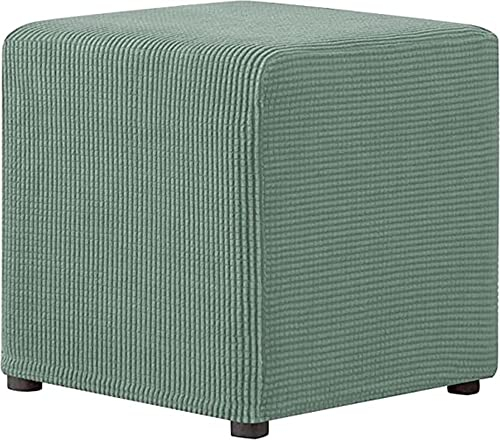 Stretch Hockerbezug Quadratisch/Rund 40x40/45x45CM Gray Ottomane Schonbezug Jacquard Bezug Ottomane Luxuriöser Abdeckung Überzug Hocker Protector Waschbar Hockerabdeckung (Color : A3, Size : 45x45cm