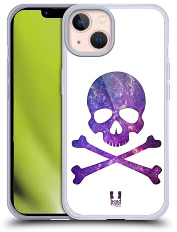 Head Case Designs Galassia Teschio E Ossa Custodia Cover in Morbido Gel Compatibile con Apple iPhone 13