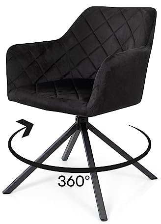 Milton & Oldbrook Malmo Esszimmerstuhl mit Drehgelenk, Schwarz