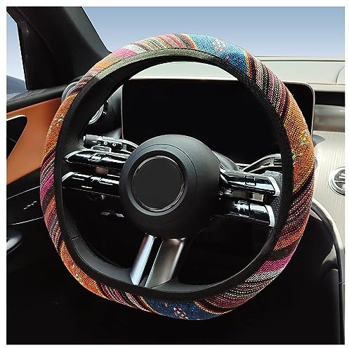 38,1 cm Auto-Lenkradbezug, Boho-Lenkradbezug, elastische Lenkradhülle für Damen und Herren, für Auto-Dekoration, alle Jahreszeiten, universelles Auto-Innenzubehör zum Schutz von Auto, LKW, SUV,