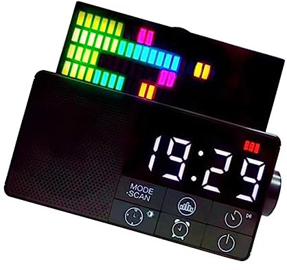 PartyKindom Kompakter Radiowecker mit Kabellosem Digitalem Wecker 1800mah Akku Ukw Radio Kunststoffgehäuse Schwarz für Zuhause