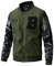Duohropke Zweifarbig Bomberjacke Herren Winter College Jacke Herren Football Oldschool Lederärmel Kunstleder Warm
