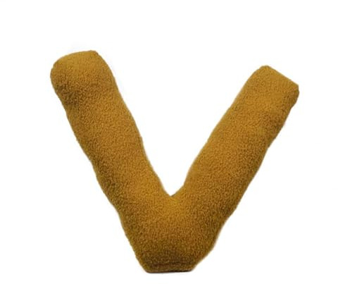 Fouriding Plüsch-Buchstaben-Wurfkissen, 26 englische Alphabet-Überwurfkissen für Kinderzimmer, Wohnzimmer, Sofa, Couch, dekorative Kissen, Auto-Dekorationskissen (V)