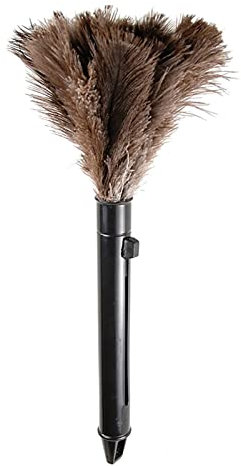 Gavigain Mini Plumero de Plumas Marrones Plumero de Plumas con una Longitud Total de 16,14 Pulgadas Plumero Reutilizable con asa Lavable Portátil Mini Plumas de Pollo ABS Mini Plumero
