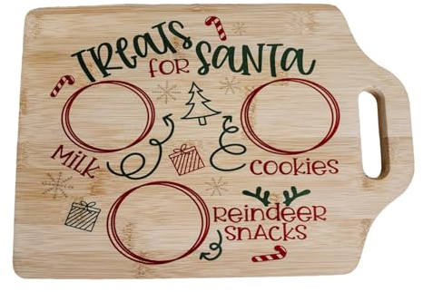 Piatto per biscotti in legno, vassoio natalizio con Babbo Natale, vassoio da portata in legno per soggiorno, tavolo, scrivania, camino, sala da pranzo, cucina