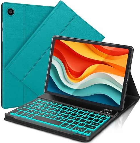 Keyboard Case for Samsung Galaxy Tab A8 10.5 inch 2022, 7 Colors Backlit & Magnetic Detachable Bluetooth Keyboard, Slim Soft Folio Tablet Cover Case for Tab A8 SM-X200/X205/X207, Auto Sleep/Wake Up