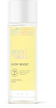 Bielenda Good Skin Glow Boost Aufhellender Gesichts-Toner, Gesichtswasser mit Vitamin C, Glykolsäure und Ferulasäure, strafft die Haut; für alle Hautbilder, 200 ml