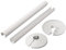 Lot de 2 cache-tuyaux et colliers de tuyau, effet chromé, 15 mm x 200 mm, pour salle de bain chromé (blanc)